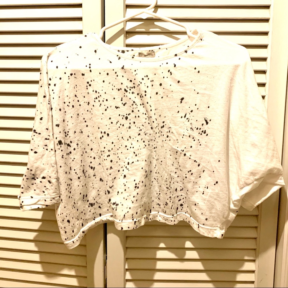 Ecote crop top with ink splatter design